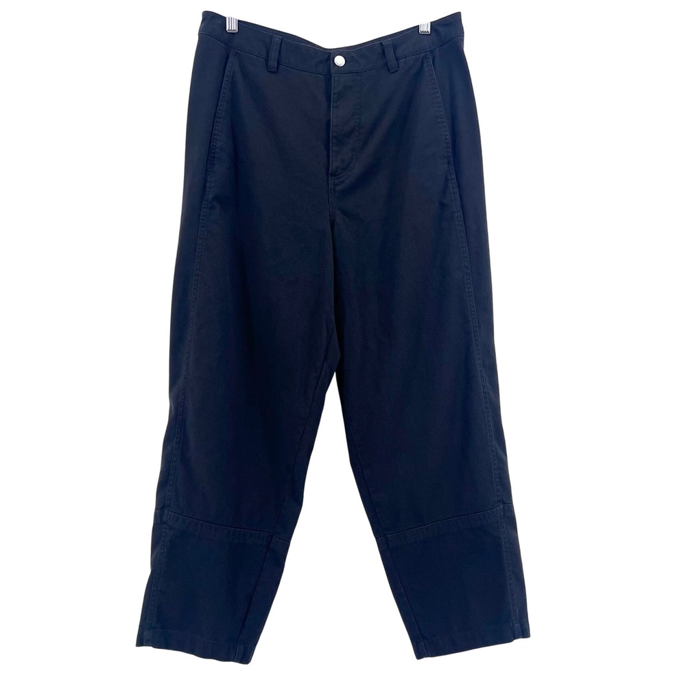 Quince Organic Stretch Cotton Twill Barrel Pants Black 14 LB33699-CFL01-1763
